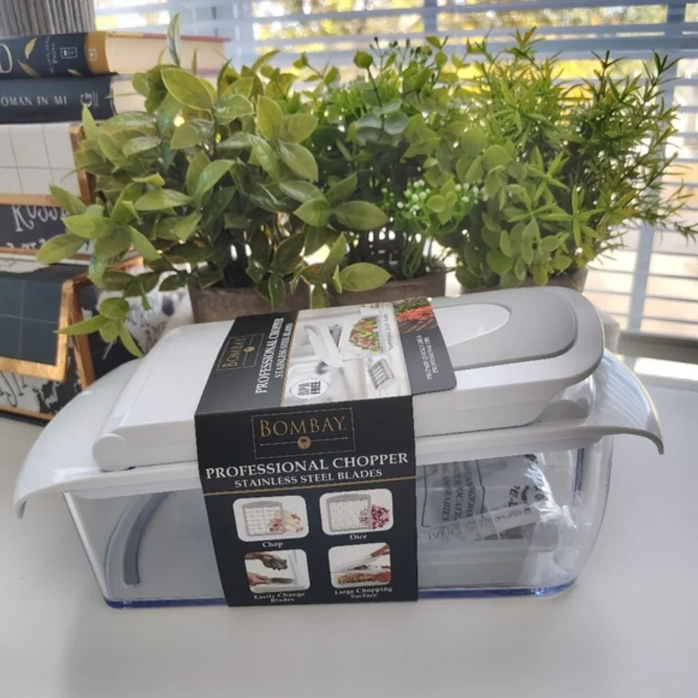 Bombay Professional Food Chopper White Stainless Steel Kitchen Prep Tool NWT